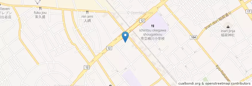 Mapa de ubicacion de 桶川市役所 en 日本, 埼玉县, 桶川市.