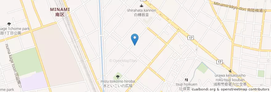 Mapa de ubicacion de 浦和めぐみ幼稚園 en 日本, 埼玉县, 埼玉市, 南区.