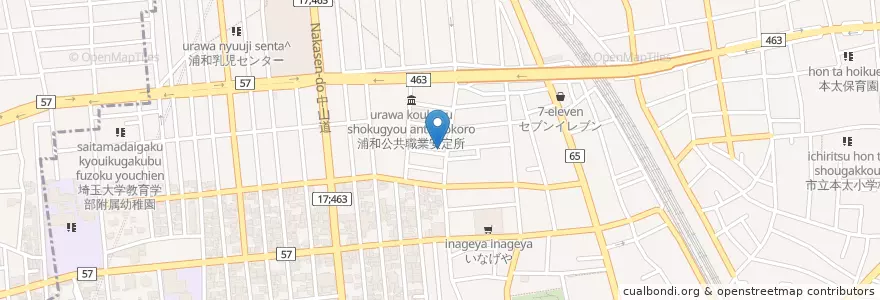 Mapa de ubicacion de 浦和常盤郵便局 en 日本, 埼玉県, さいたま市, 浦和区.