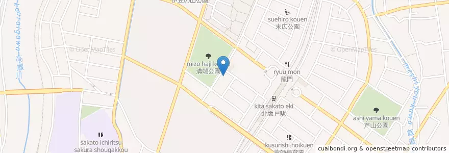 Mapa de ubicacion de 溝端保育園 en 일본, 사이타마현, 坂戸市.