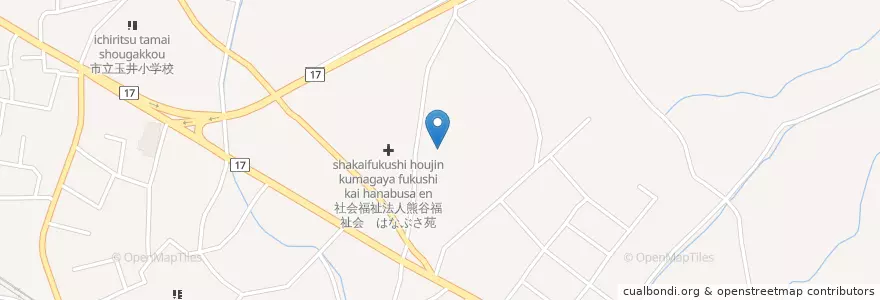 Mapa de ubicacion de 熊谷市(はなぶさ苑)在宅介護支援センター en Japan, 埼玉県, 熊谷市.