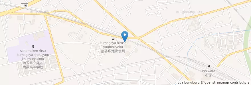 Mapa de ubicacion de 熊谷広瀬郵便局 en Giappone, Prefettura Di Saitama, 熊谷市.