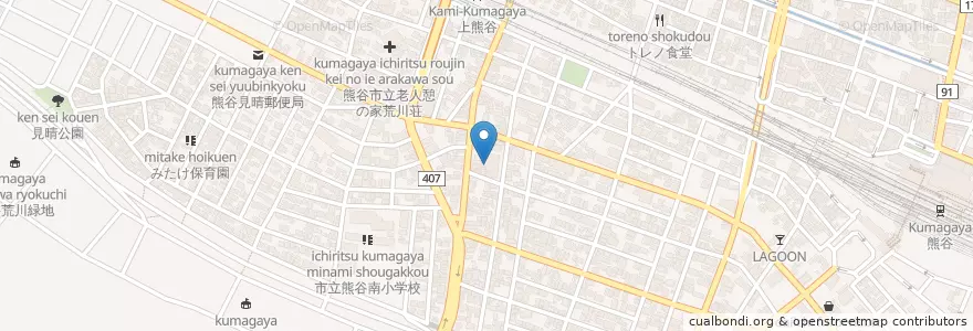 Mapa de ubicacion de 熊谷福島病院 en ژاپن, 埼玉県, 熊谷市.
