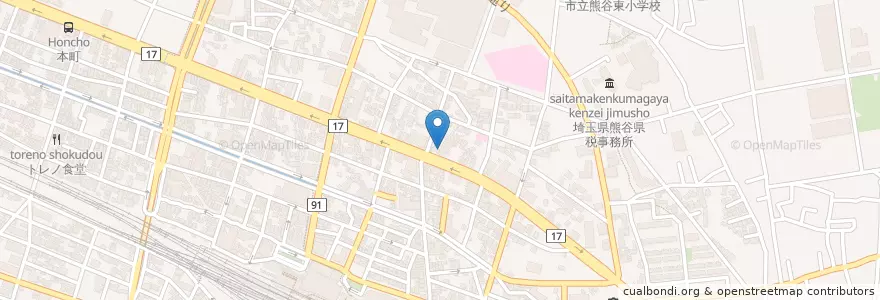 Mapa de ubicacion de 熊谷筑波町郵便局 en Japón, Prefectura De Saitama, 熊谷市.