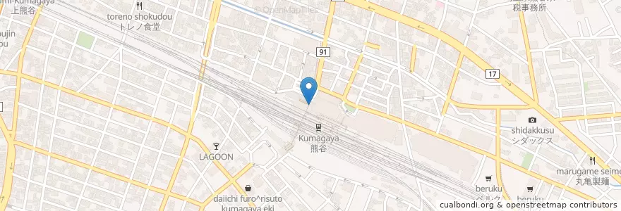 Mapa de ubicacion de 熊谷警察署熊谷駅前交番 en Japão, 埼玉県, 熊谷市.