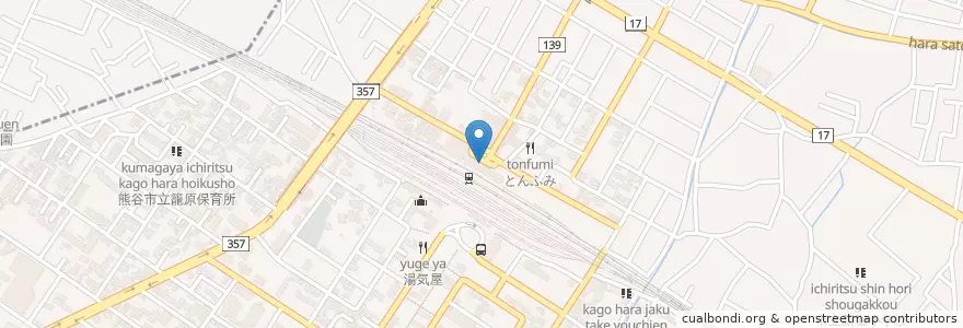 Mapa de ubicacion de 熊谷警察署籠原駅前交番 en Japón, Prefectura De Saitama, 熊谷市.