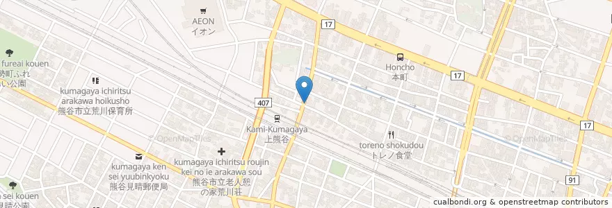 Mapa de ubicacion de 熊谷鎌倉町郵便局 en Jepun, 埼玉県, 熊谷市.