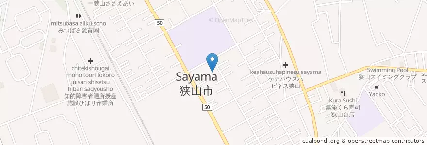 Mapa de ubicacion de 狭山中央病院 en Jepun, 埼玉県, 狭山市.