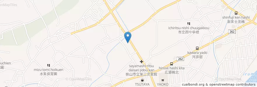 Mapa de ubicacion de 埼玉西部消防局 狭山消防署 広瀬分署 en Japão, 埼玉県, 狭山市.