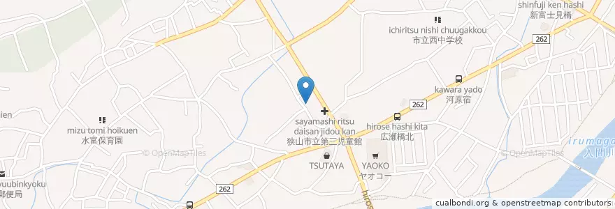 Mapa de ubicacion de 狭山市立広瀬保育所 en Jepun, 埼玉県, 狭山市.
