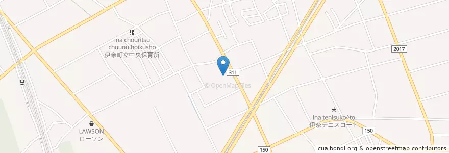 Mapa de ubicacion de 伊奈町立 小室小学校 en Япония, Сайтама, 北足立郡, 伊奈町.