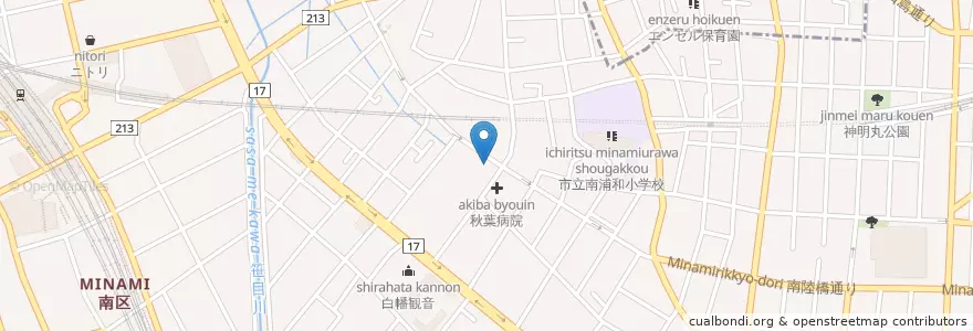 Mapa de ubicacion de 白幡保育園 en 日本, 埼玉県, さいたま市, 南区.