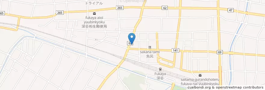 Mapa de ubicacion de 皆成病院 en 日本, 埼玉县, 深谷市.