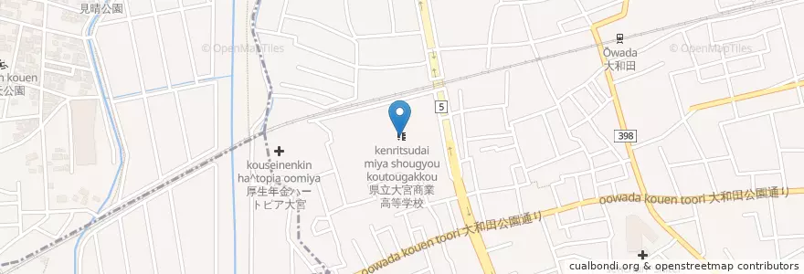 Mapa de ubicacion de 県立大宮商業高等学校 en Japon, Préfecture De Saitama, さいたま市, 見沼区.