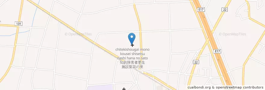 Mapa de ubicacion de 知的障害者更生施設梨花の里 en Giappone, Prefettura Di Saitama, 児玉郡, 上里町.