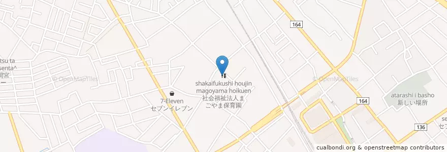 Mapa de ubicacion de 社会福祉法人まごやま保育園 en Japão, 埼玉県, 鴻巣市.