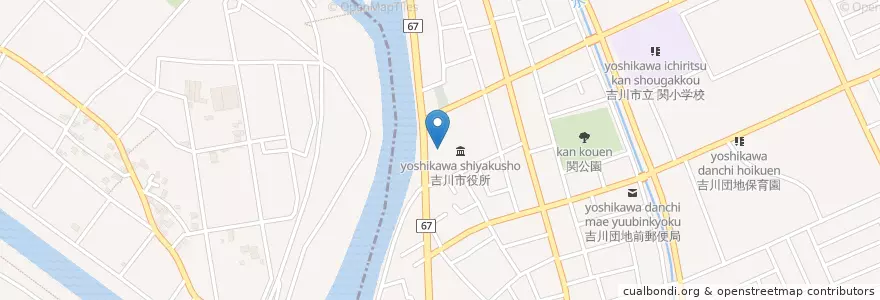Mapa de ubicacion de 社会福祉法人吉川市社会福祉協議会 en Japonya, 埼玉県, 吉川市.