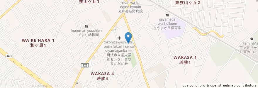 Mapa de ubicacion de 第二なかよし保育園 en ژاپن, 埼玉県, 所沢市.