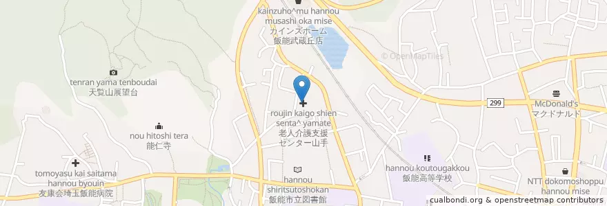 Mapa de ubicacion de 老人介護支援センター山手 en Japan, 埼玉県, 飯能市.