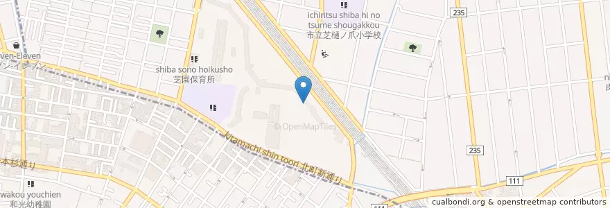 Mapa de ubicacion de 芝園幼稚園 en اليابان, 埼玉県, 川口市.
