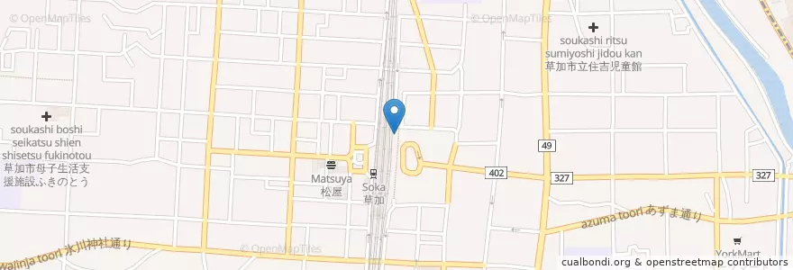 Mapa de ubicacion de 草加警察署草加駅前交番 en Japan, Präfektur Saitama, 草加市.