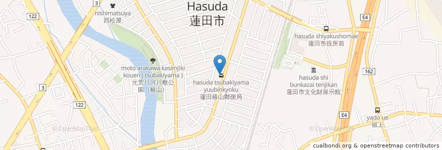 Mapa de ubicacion de 蓮田椿山郵便局 en Japón, Prefectura De Saitama, 蓮田市.