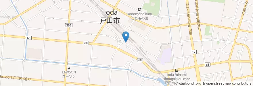 Mapa de ubicacion de 蕨警察署 戸田公園駅前交番 en 日本, 埼玉县, 戸田市.