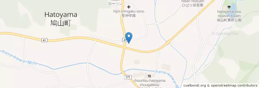 Mapa de ubicacion de 西入間警察署鳩山駐在所 en Japan, 埼玉県, 比企郡, 鳩山町.