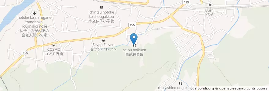 Mapa de ubicacion de 西武保育園 en 일본, 사이타마현, 入間市.