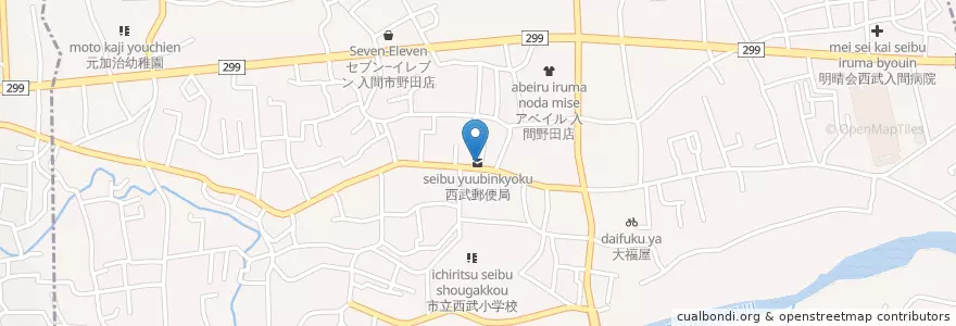 Mapa de ubicacion de 西武郵便局 en Japão, 埼玉県, 入間市.