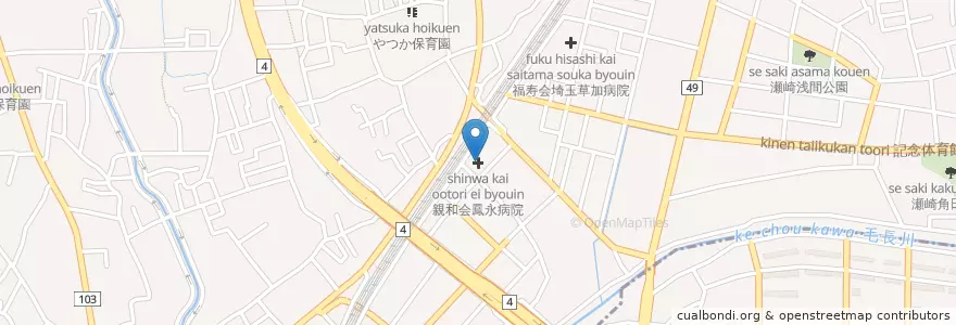 Mapa de ubicacion de 親和会鳳永病院 en Japão, 足立区.