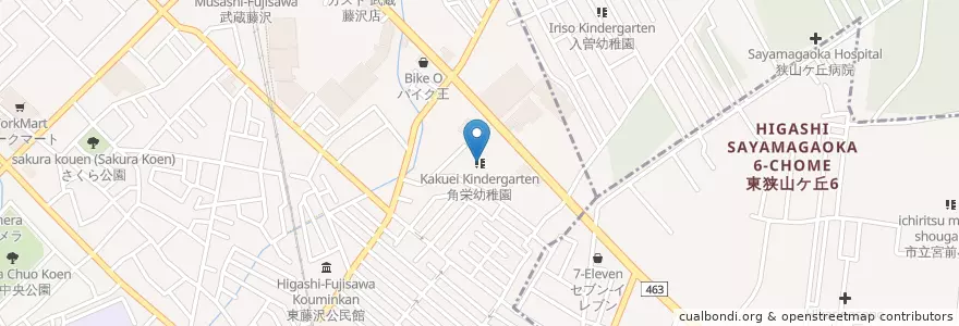 Mapa de ubicacion de 角栄幼稚園 en ژاپن, 埼玉県, 入間市.