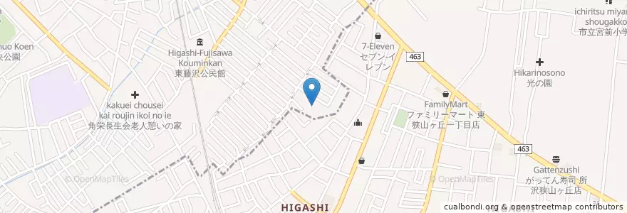 Mapa de ubicacion de 角栄東部長生会老人憩いの家 en Япония, Сайтама.