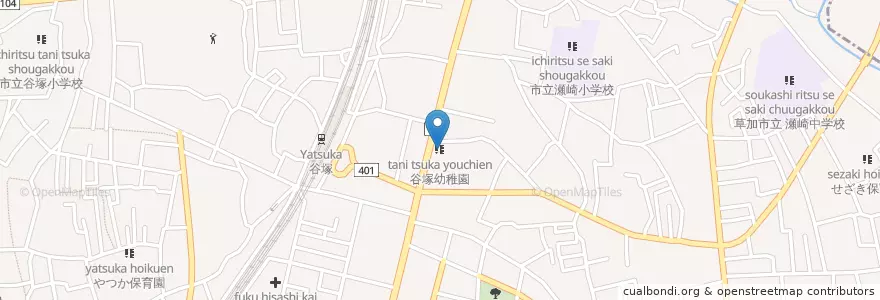 Mapa de ubicacion de 谷塚幼稚園 en Jepun, 草加市.