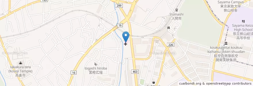 Mapa de ubicacion de 豊岡整形外科病院 en ژاپن, 埼玉県, 入間市.