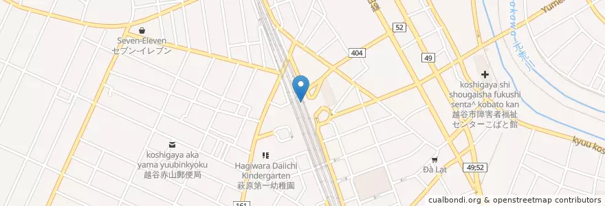 Mapa de ubicacion de 越谷警察署越谷駅前交番 en Japonya, 埼玉県, 越谷市.