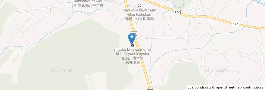 Mapa de ubicacion de 都幾川桃木簡易郵便局 en 日本, 埼玉县, 比企郡, 都幾川町.