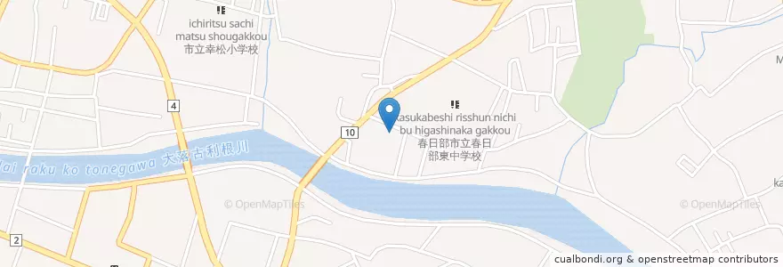 Mapa de ubicacion de 関東農政局さいたま統計・情報センター春日部庁舎 en 일본, 사이타마현, 春日部市.