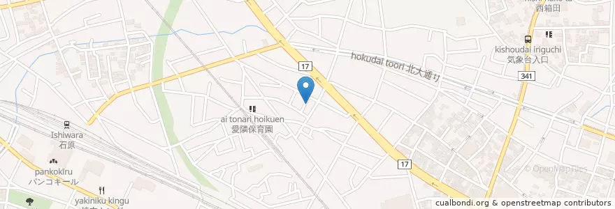 Mapa de ubicacion de 関東農政局熊谷統計・情報センター en 日本, 埼玉县, 熊谷市.