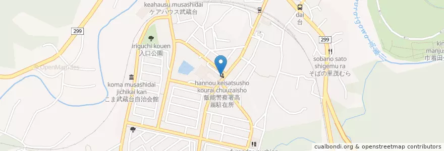 Mapa de ubicacion de 高麗駐在所 en اليابان, 埼玉県, 日高市.