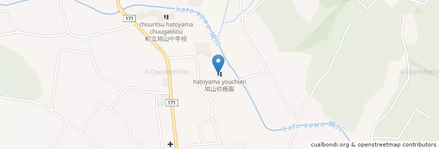 Mapa de ubicacion de 鳩山幼稚園 en Jepun, 埼玉県, 比企郡, 鳩山町.
