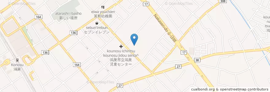 Mapa de ubicacion de 鴻巣女子高等学校附属幼稚園 en Japão, 埼玉県, 鴻巣市.