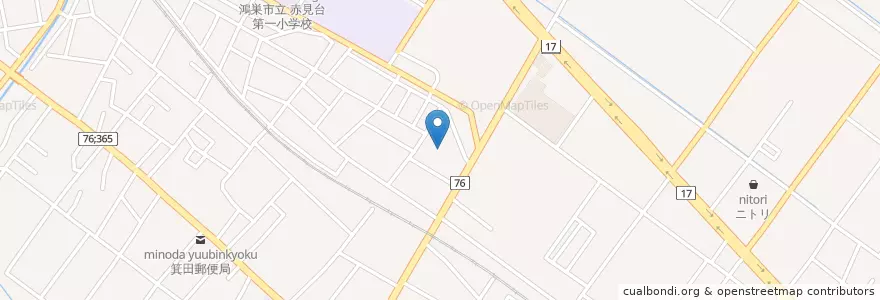 Mapa de ubicacion de 鴻巣市立箕田児童センター en 日本, 埼玉県, 鴻巣市.