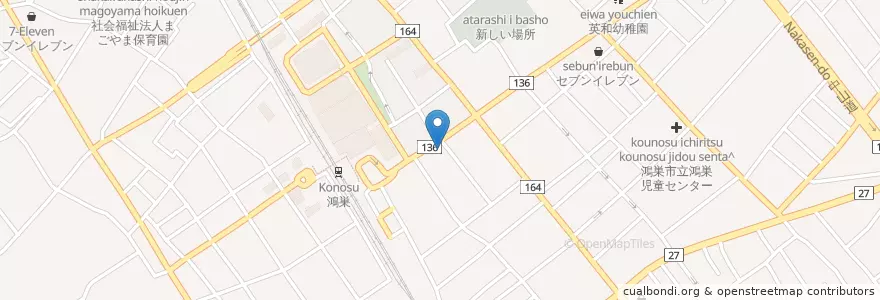 Mapa de ubicacion de 鴻巣本町郵便局 en 日本, 埼玉県, 鴻巣市.