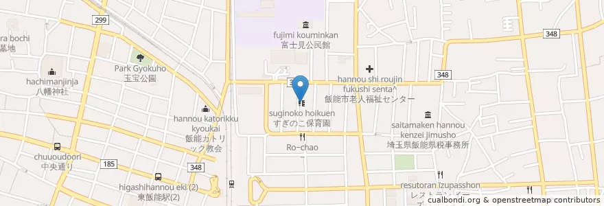 Mapa de ubicacion de すぎのこ保育園 en 일본, 사이타마현, 飯能市.