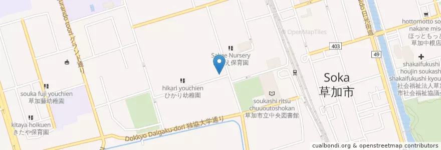 Mapa de ubicacion de ひかり幼稚園 en Japan, Präfektur Saitama, 草加市.