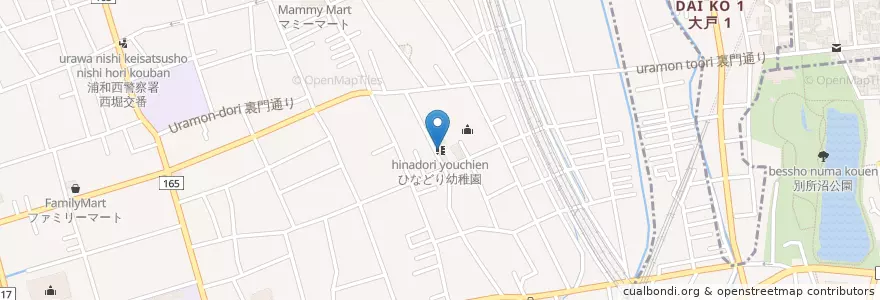 Mapa de ubicacion de ひなどり幼稚園 en 日本, 埼玉県, さいたま市, 桜区.