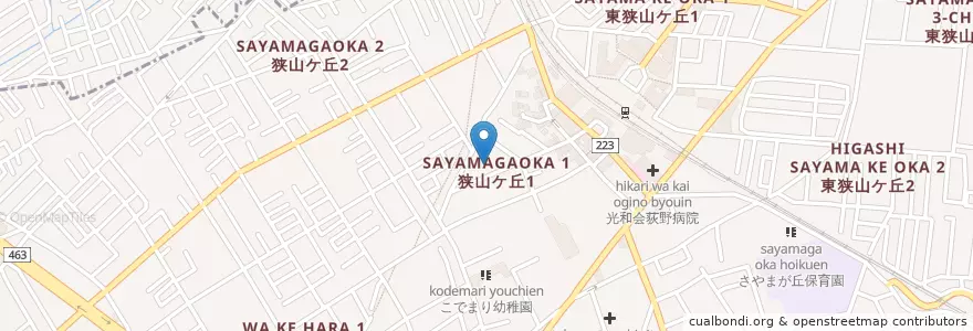 Mapa de ubicacion de みどり保育園 en 日本, 埼玉县, 所沢市.