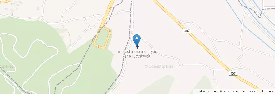 Mapa de ubicacion de むさしの青年寮 en 日本, 埼玉県, 東松山市.