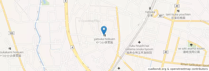 Mapa de ubicacion de やつか保育園 en 일본.
